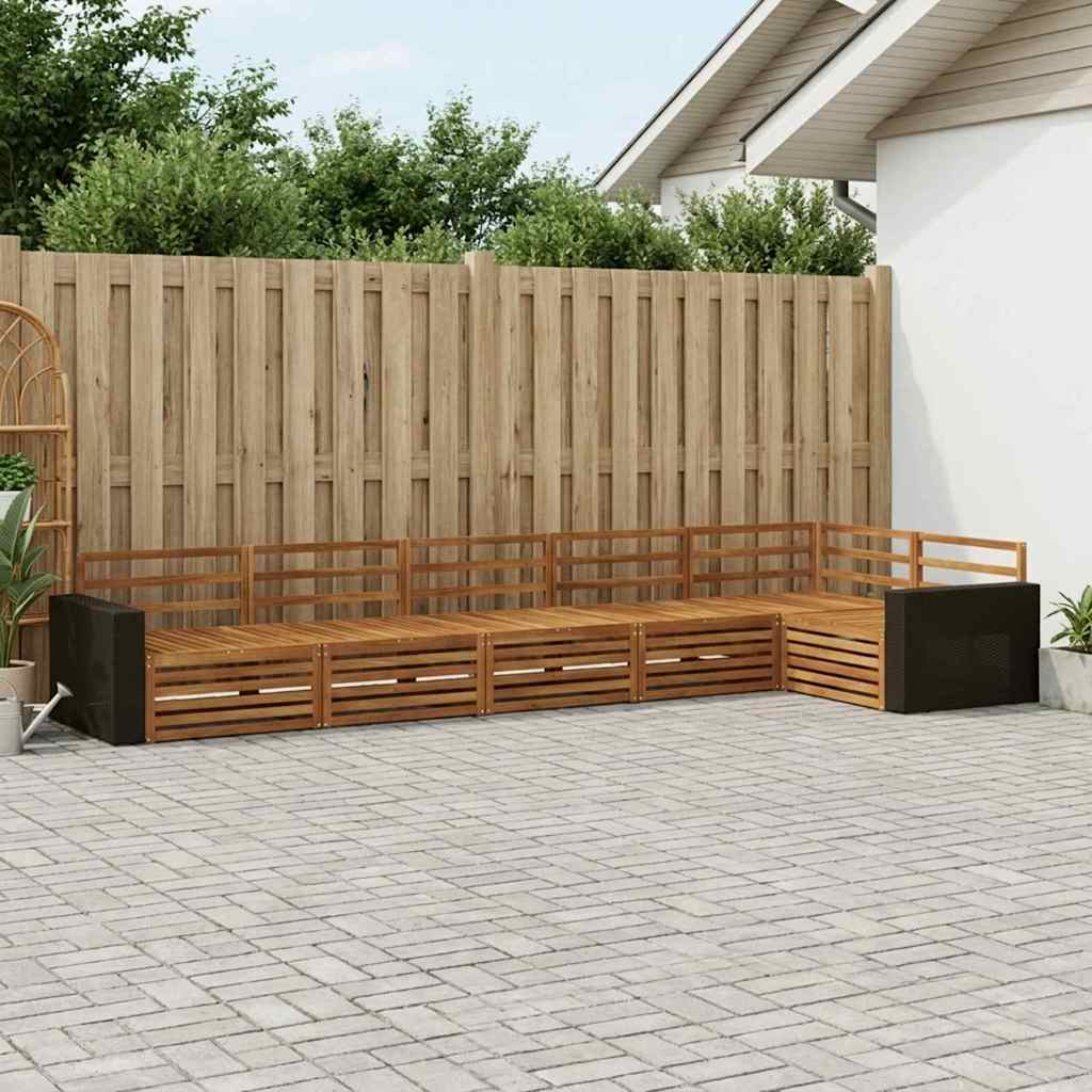 Outdoor-Sofagarnitur 6 pcs Natur 402 x 172,5 x 73 cm