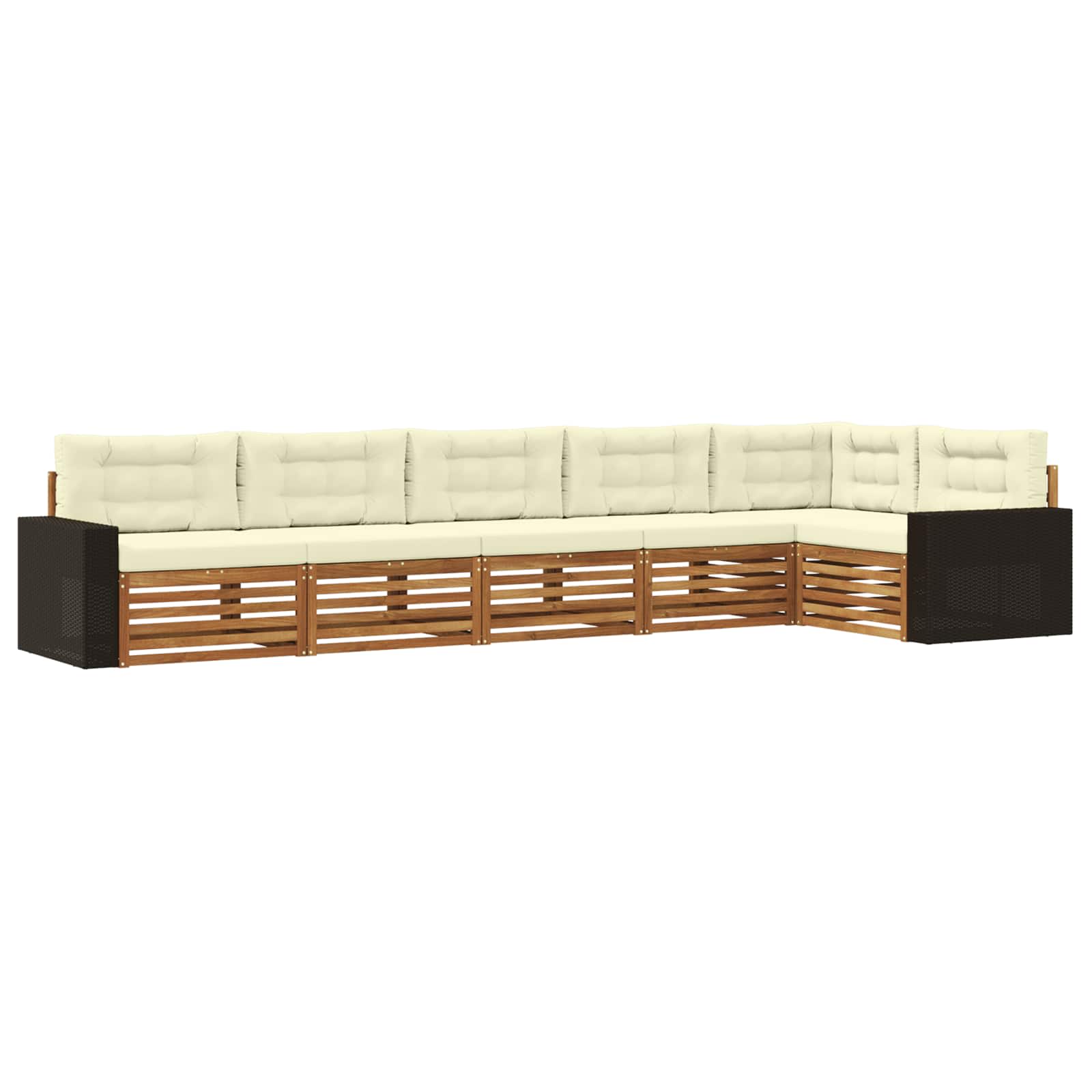Outdoor-Sofagarnitur 6 stk. Natur und Creme Polyester