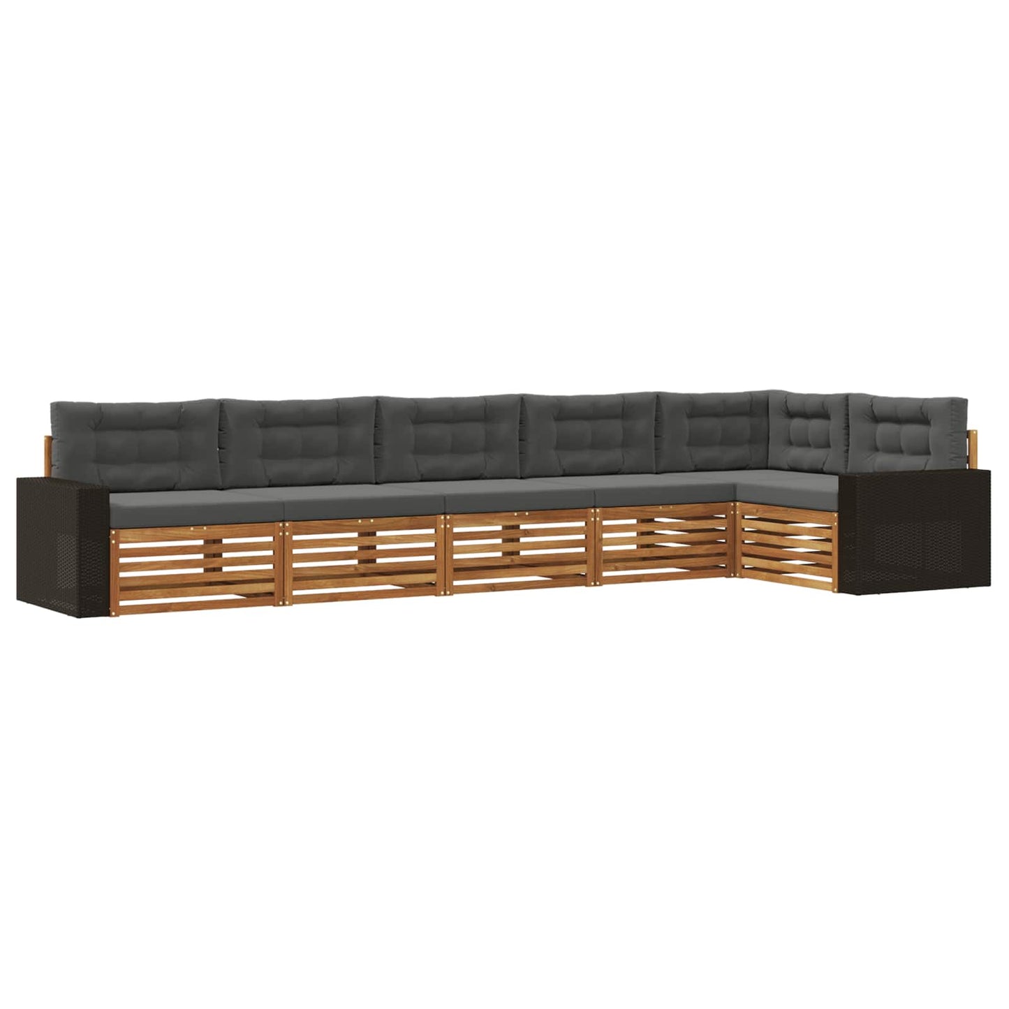 Outdoor-Sofagarnitur 6 stk. Natur und Anthrazit Polyester