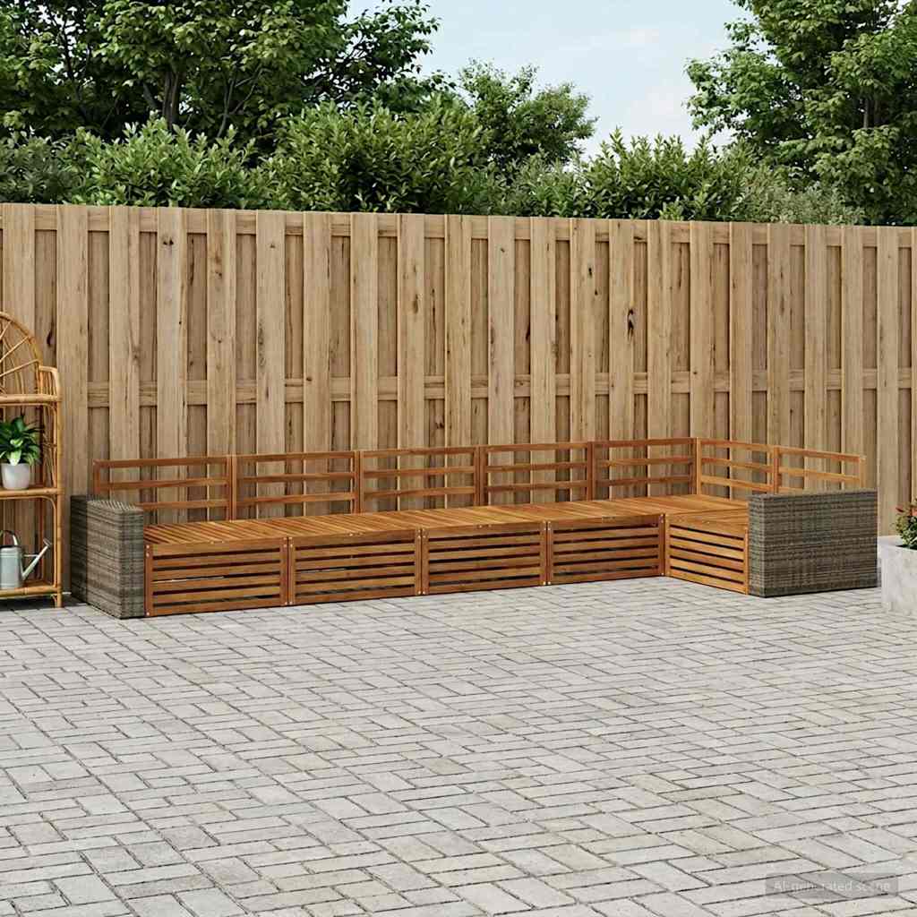 Outdoor-Sofagarnitur 6 pcs Natur 402 x 172,5 x 73 cm