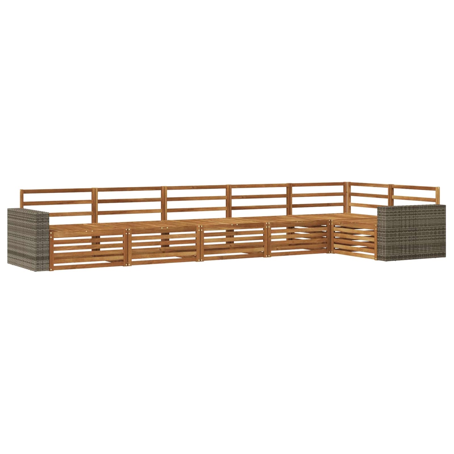 Outdoor-Sofagarnitur 6 pcs Natur 402 x 172,5 x 73 cm
