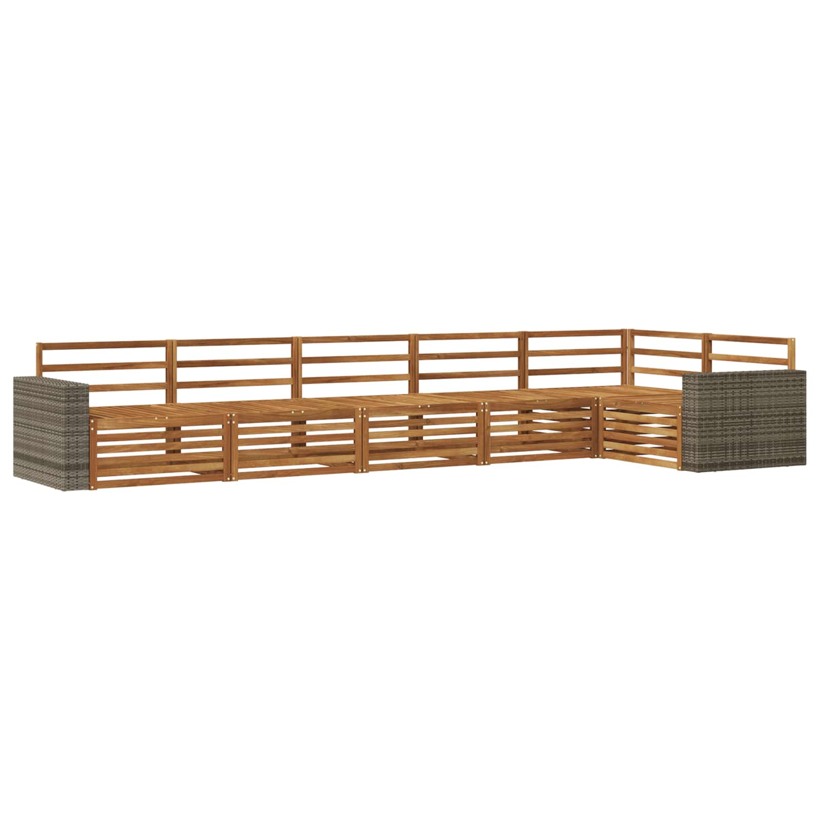Outdoor-Sofagarnitur 6 pcs Natur 402 x 172,5 x 73 cm
