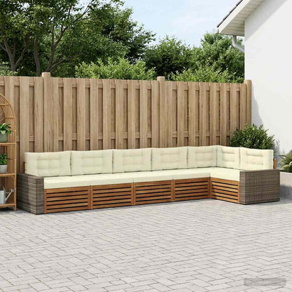 Outdoor-Sofagarnitur 6 stk. Natur und Creme Polyester