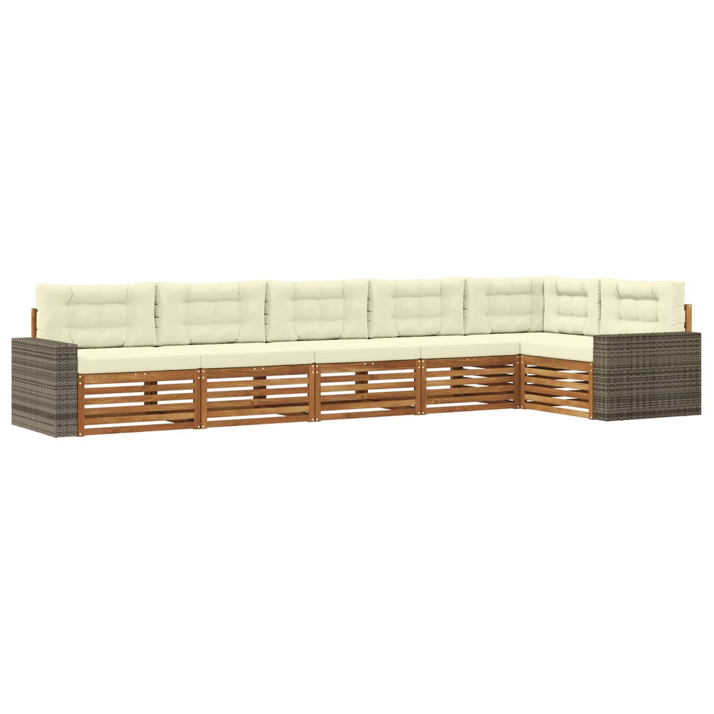 Outdoor-Sofagarnitur 6 stk. Natur und Creme Polyester