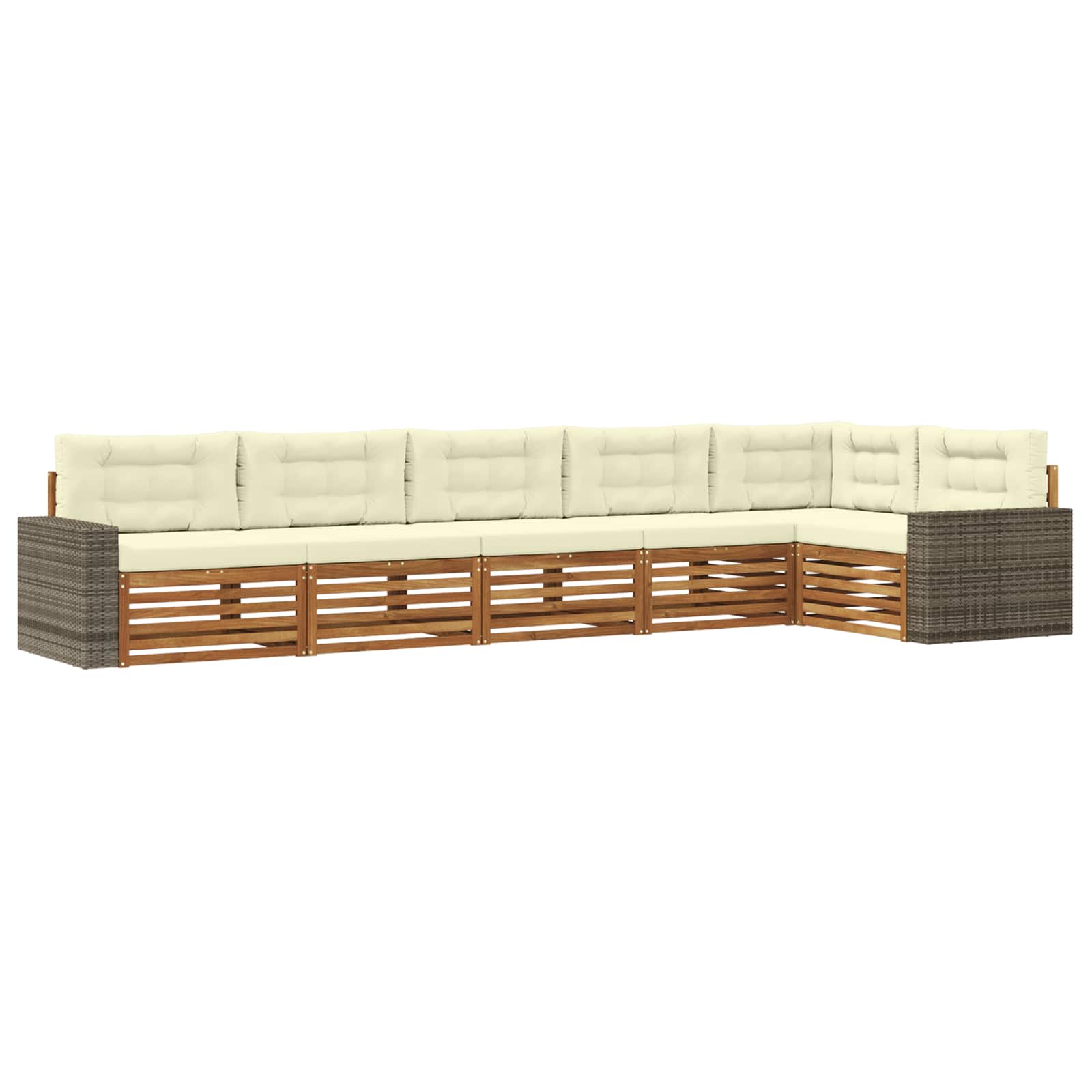 Outdoor-Sofagarnitur 6 stk. Natur und Creme Polyester