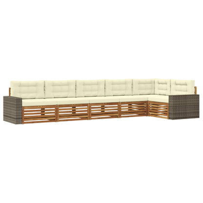 Outdoor-Sofagarnitur 6 stk. Natur und Creme Polyester