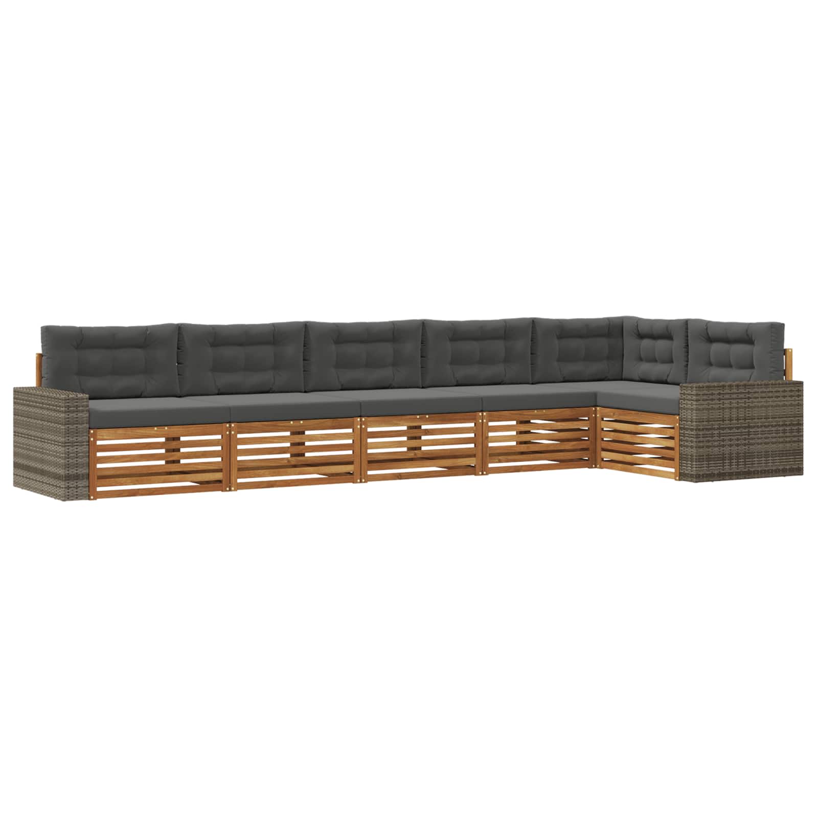 Outdoor-Sofagarnitur 6 pcs Natur und Anthrazit