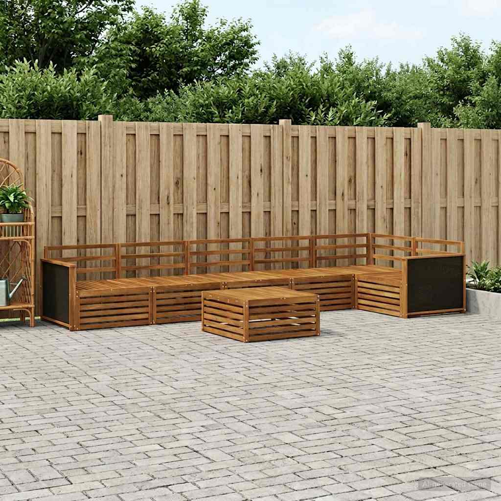 Outdoor-Sofagarnitur 7 pcs Natur 79 x 79 x 37 cm