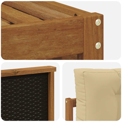 Outdoor-Sofagarnitur 7 stk. Natur und Beige Polyester