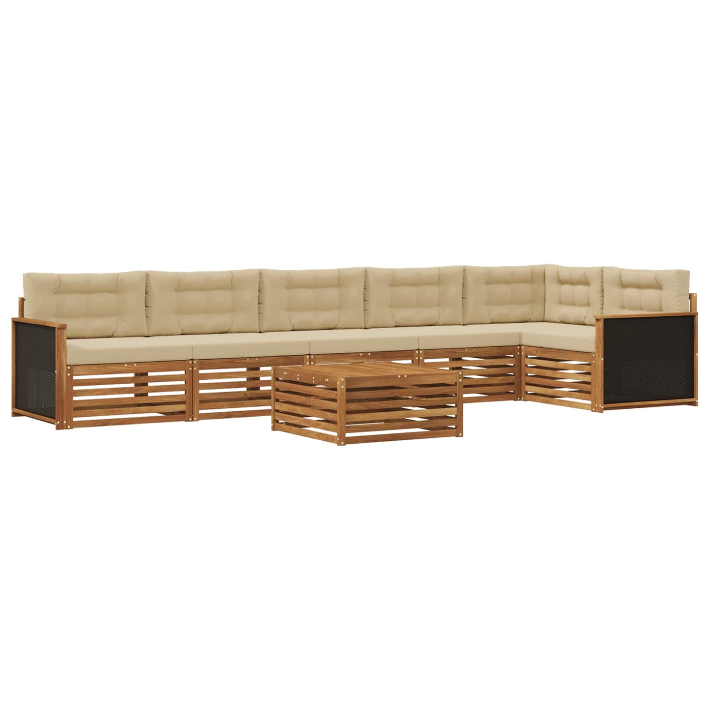 Outdoor-Sofagarnitur 7 pcs Natur und Beige 79 x 79 x 37 cm