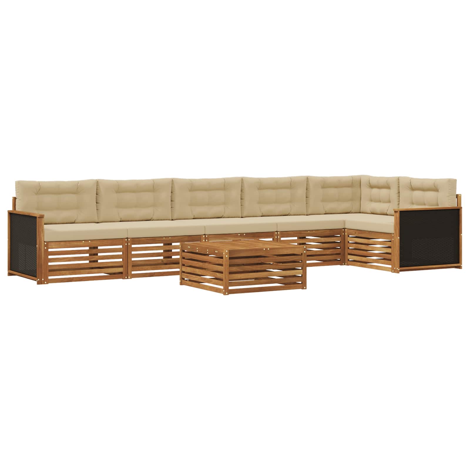 Outdoor-Sofagarnitur 7 pcs Natur und Beige 79 x 79 x 37 cm