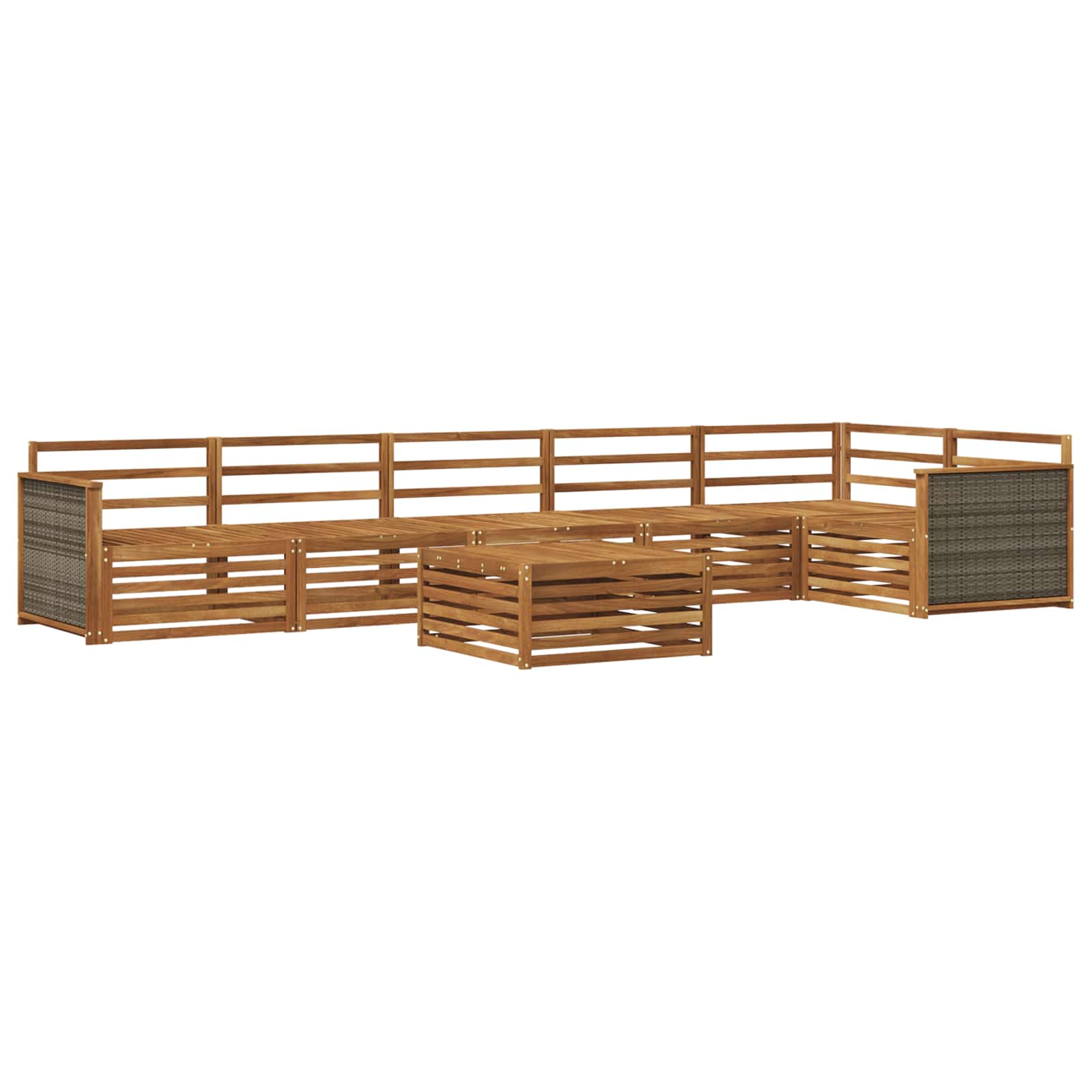Outdoor-Sofagarnitur 7 pcs Natur Massivholz Akazie