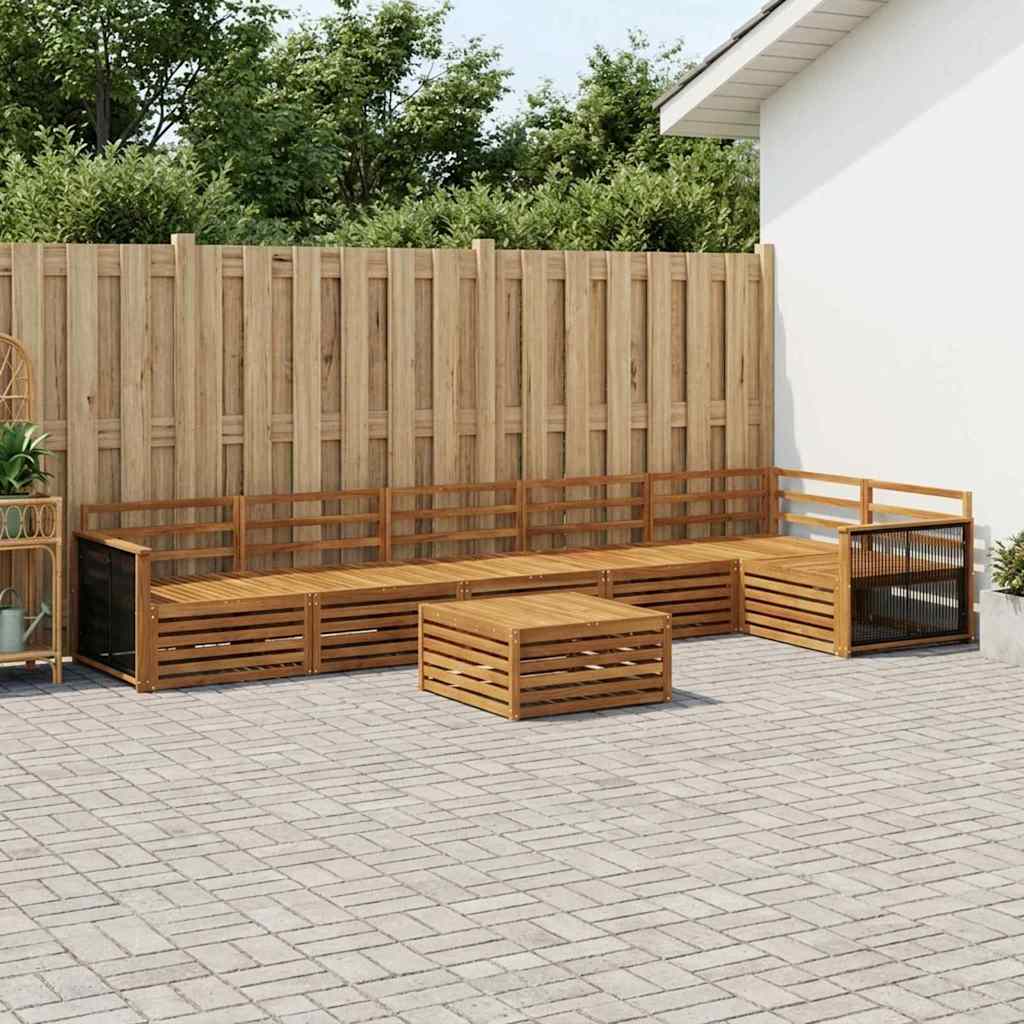 Outdoor-Sofagarnitur 7 pcs Natur Massivholz Akazie