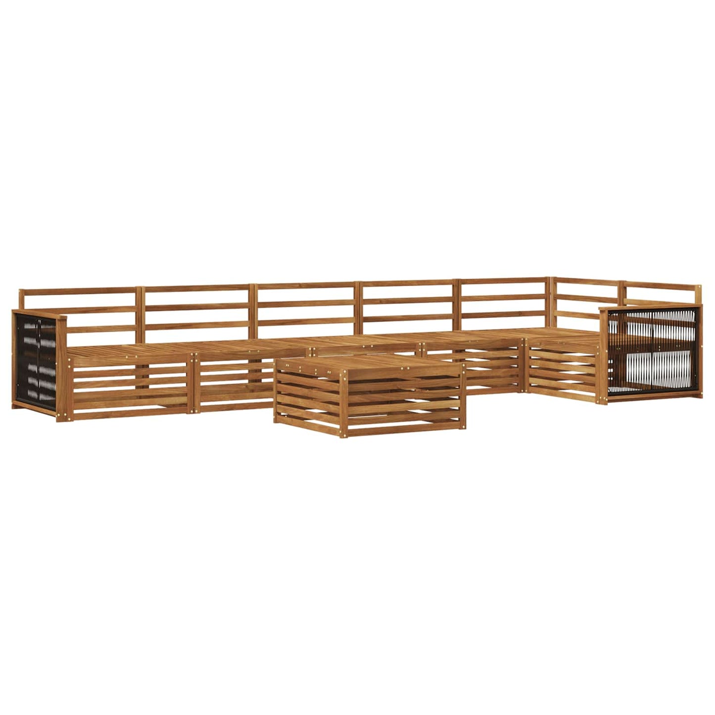 Outdoor-Sofagarnitur 7 pcs Natur Massivholz Akazie