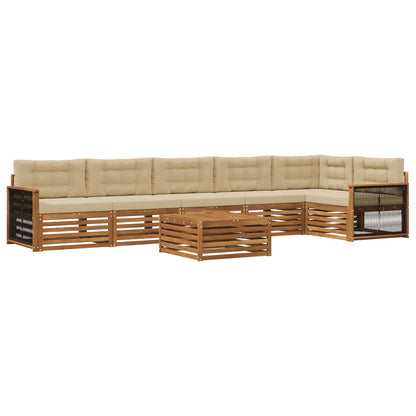 Outdoor-Sofagarnitur 7 stk. Natur und Beige