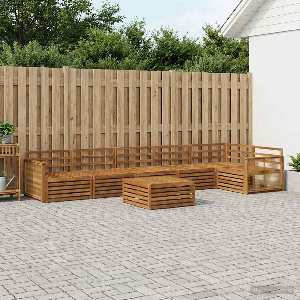 Outdoor-Sofagarnitur 7 pcs Natur Massivholz Akazie