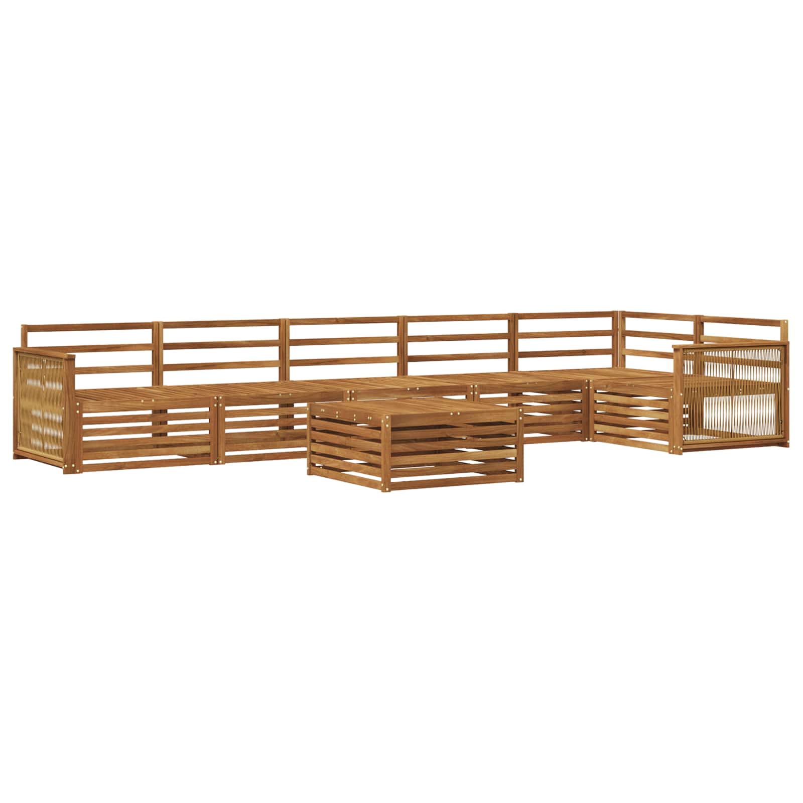 Outdoor-Sofagarnitur 7 pcs Natur Massivholz Akazie