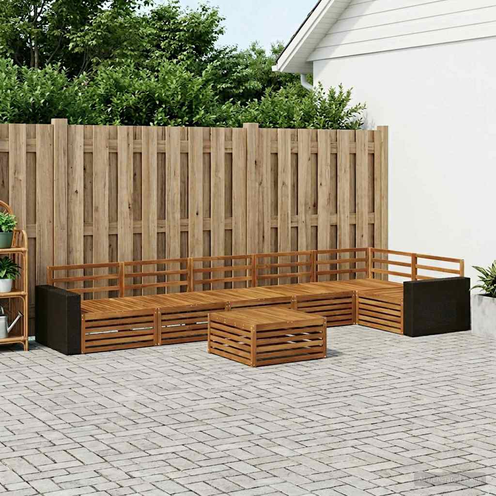 Outdoor-Sofagarnitur 7 pcs Natur 79 x 79 x 37 cm
