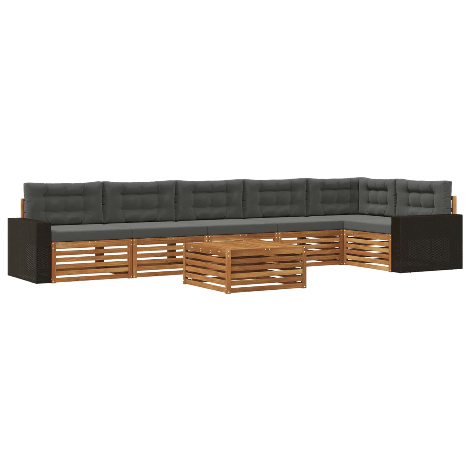 Outdoor-Sofagarnitur 7 pcs Natur und Anthrazit 79 x 79 x 37 cm