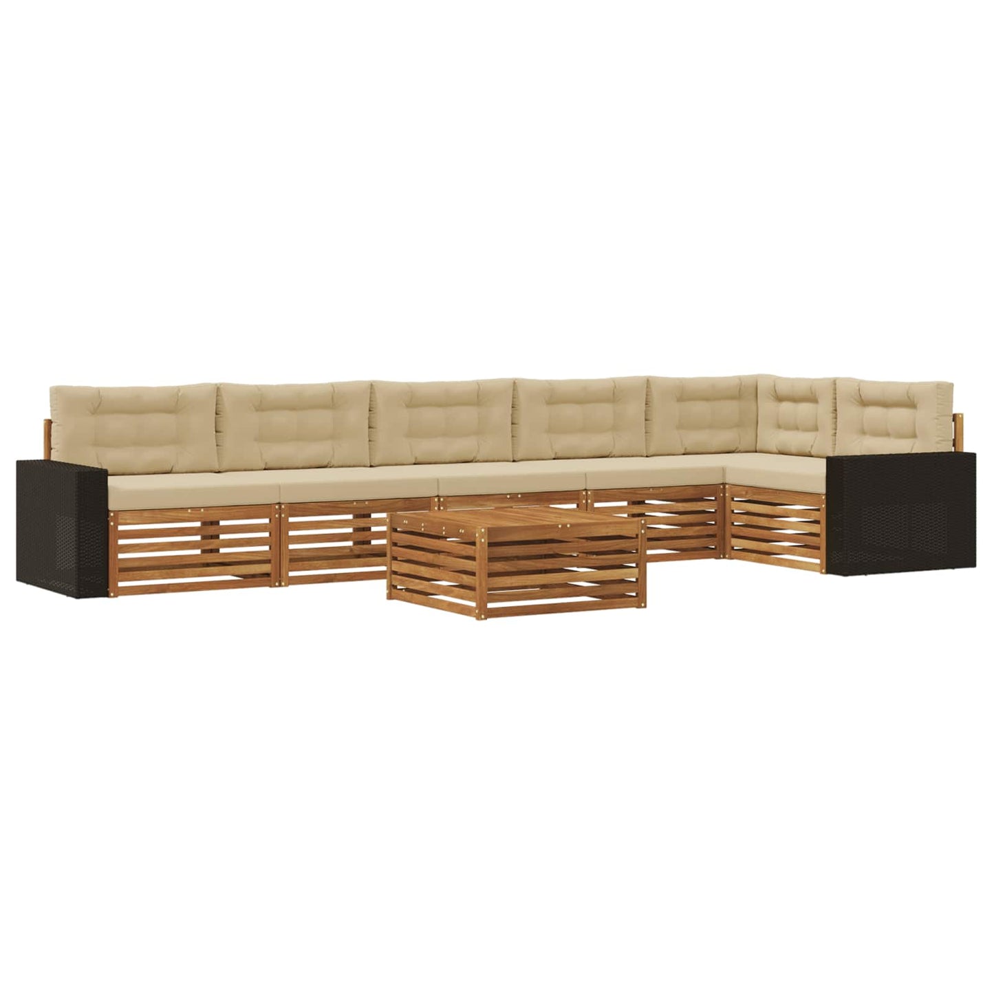 Outdoor-Sofagarnitur 7 pcs Natur und Beige 79 x 79 x 37 cm