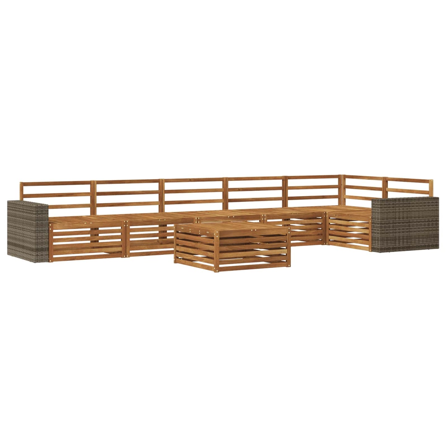 Outdoor-Sofagarnitur 7 pcs Natur 79 x 79 x 37 cm