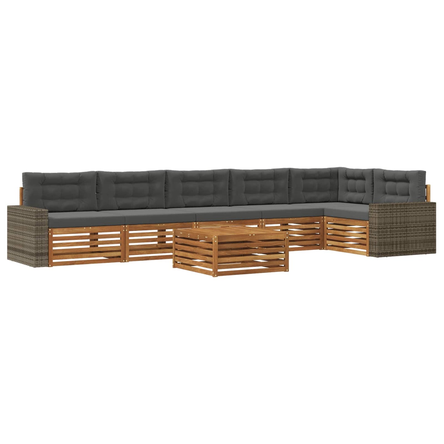 Outdoor-Sofagarnitur 7 pcs Natur und Anthrazit 79 x 79 x 37 cm