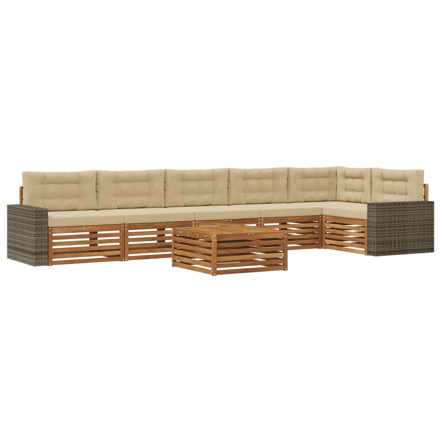 Outdoor-Sofagarnitur 7 pcs Natur und Beige 79 x 79 x 37 cm