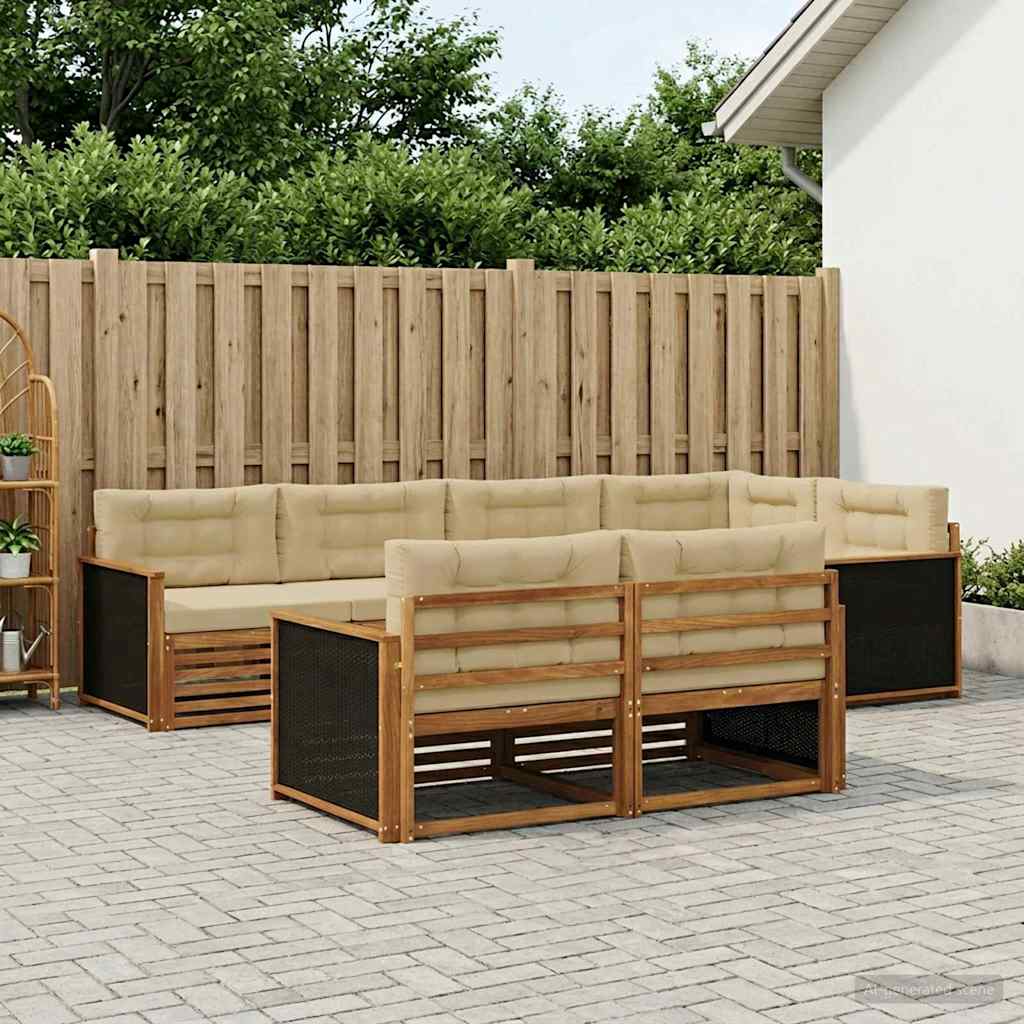 Outdoor-Sofagarnitur mit Kissen 7 pcs