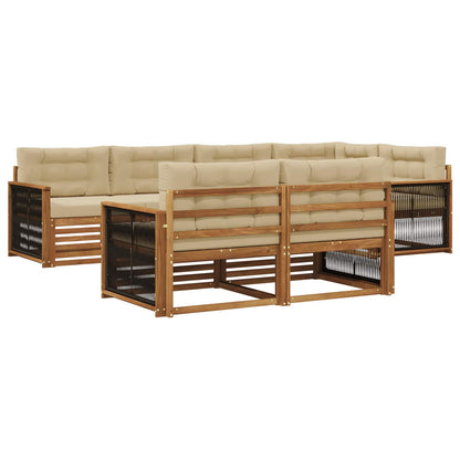 Outdoor-Sofagarnitur 7 stk. Natur und Beige