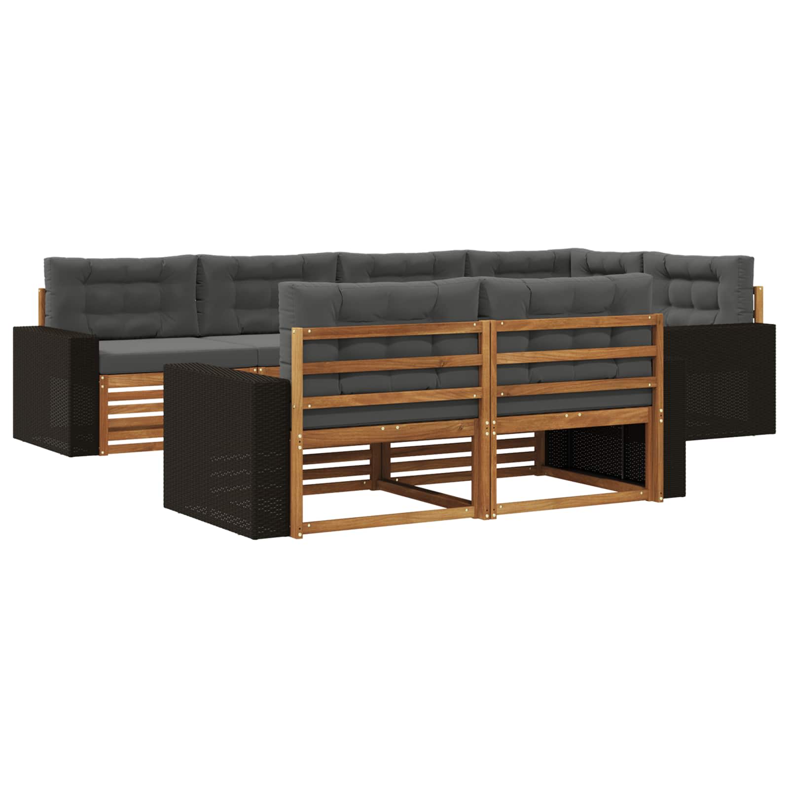 Outdoor-Sofagarnitur 7 stk. Natur und Anthrazit