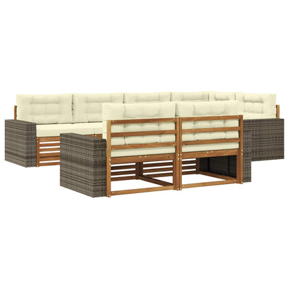 Outdoor-Sofagarnitur 7 stk. Natur und Creme