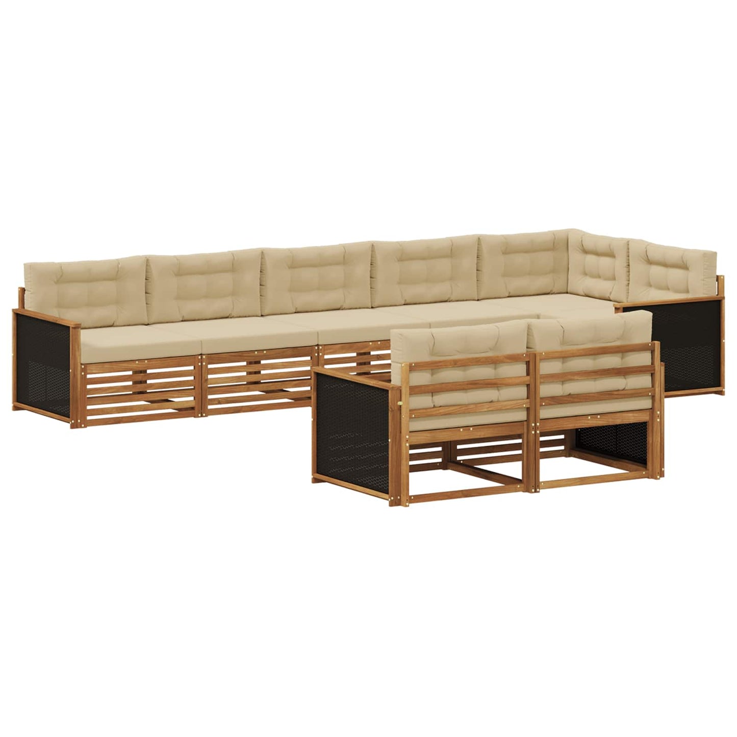 Outdoor-Sofagarnitur 8 stk. Natur und Beige