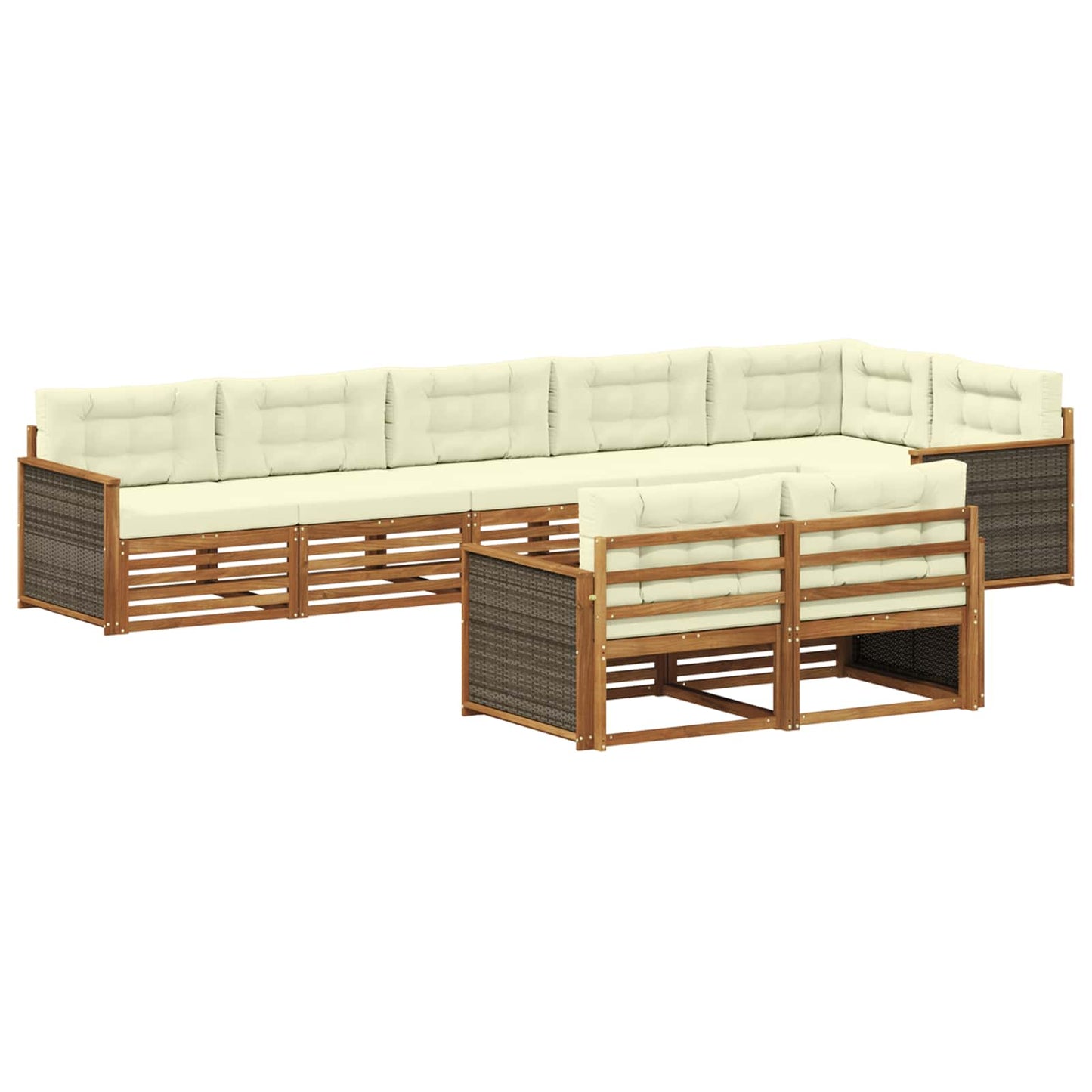 Outdoor-Sofagarnitur 8 stk. Natur und Creme