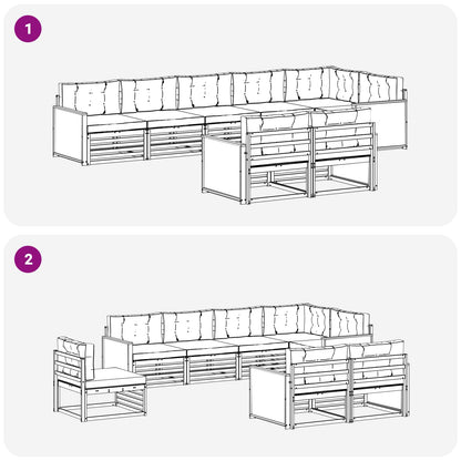 Outdoor-Sofagarnitur 8 stk. Natur und Creme