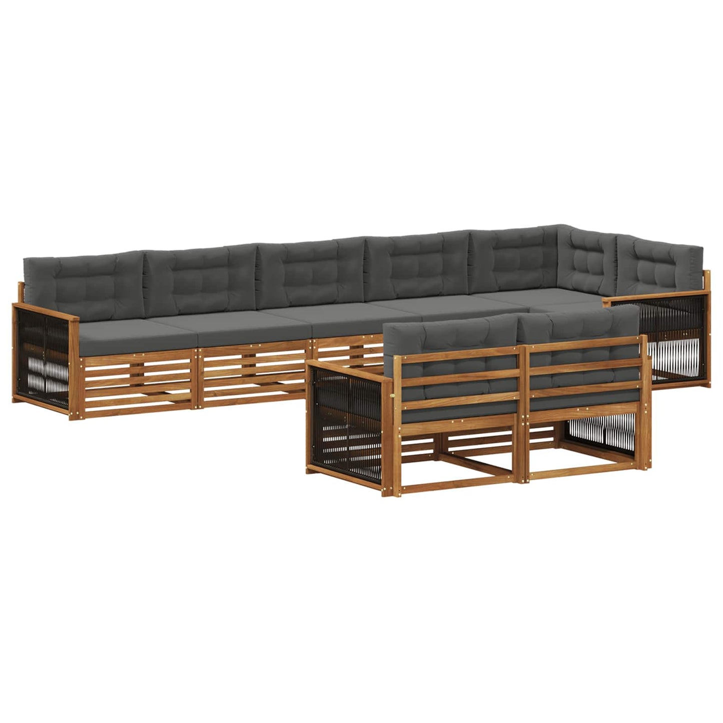Outdoor-Sofagarnitur 8 stk. Natur und Anthrazit