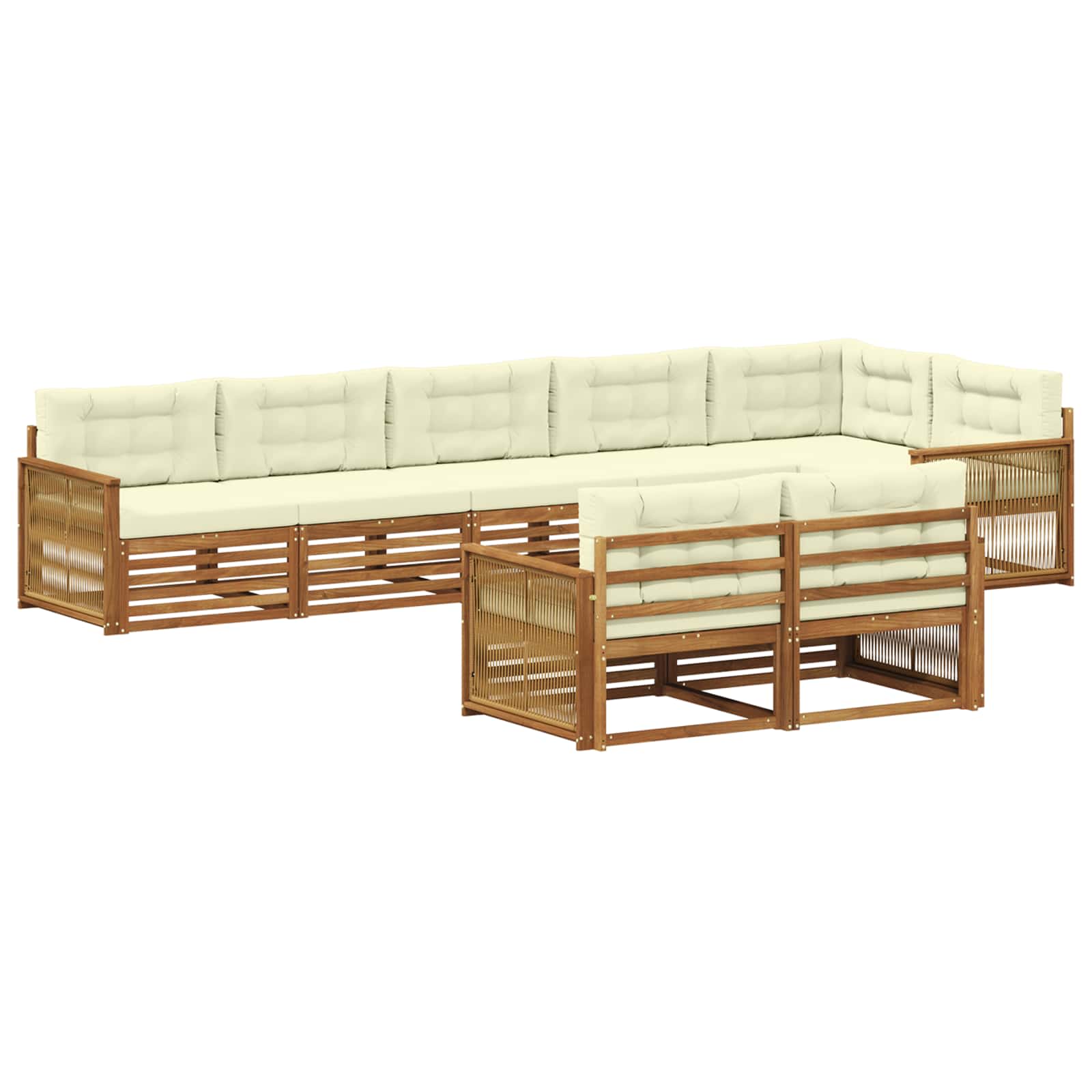 Outdoor-Sofagarnitur 8 stk. Natur und Creme