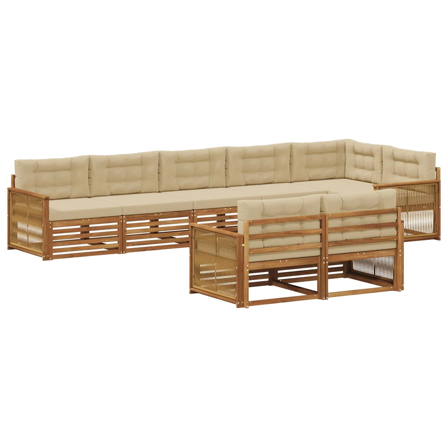 Outdoor-Sofagarnitur 8 stk. Natur und Beige