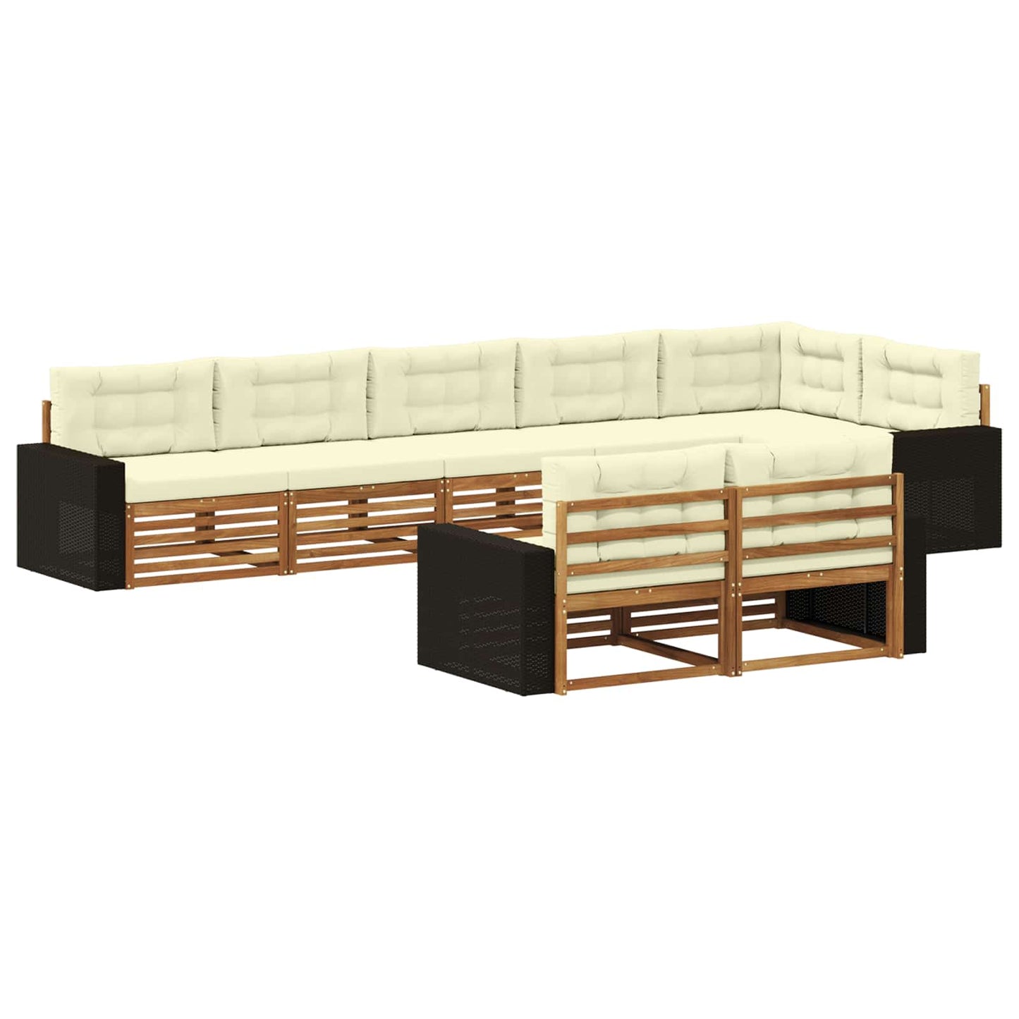 Outdoor-Sofagarnitur 8 stk. Natur und Creme