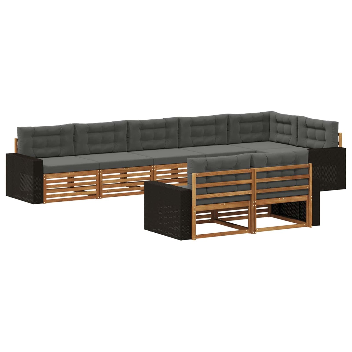 Outdoor-Sofagarnitur 8 stk. Natur und Anthrazit