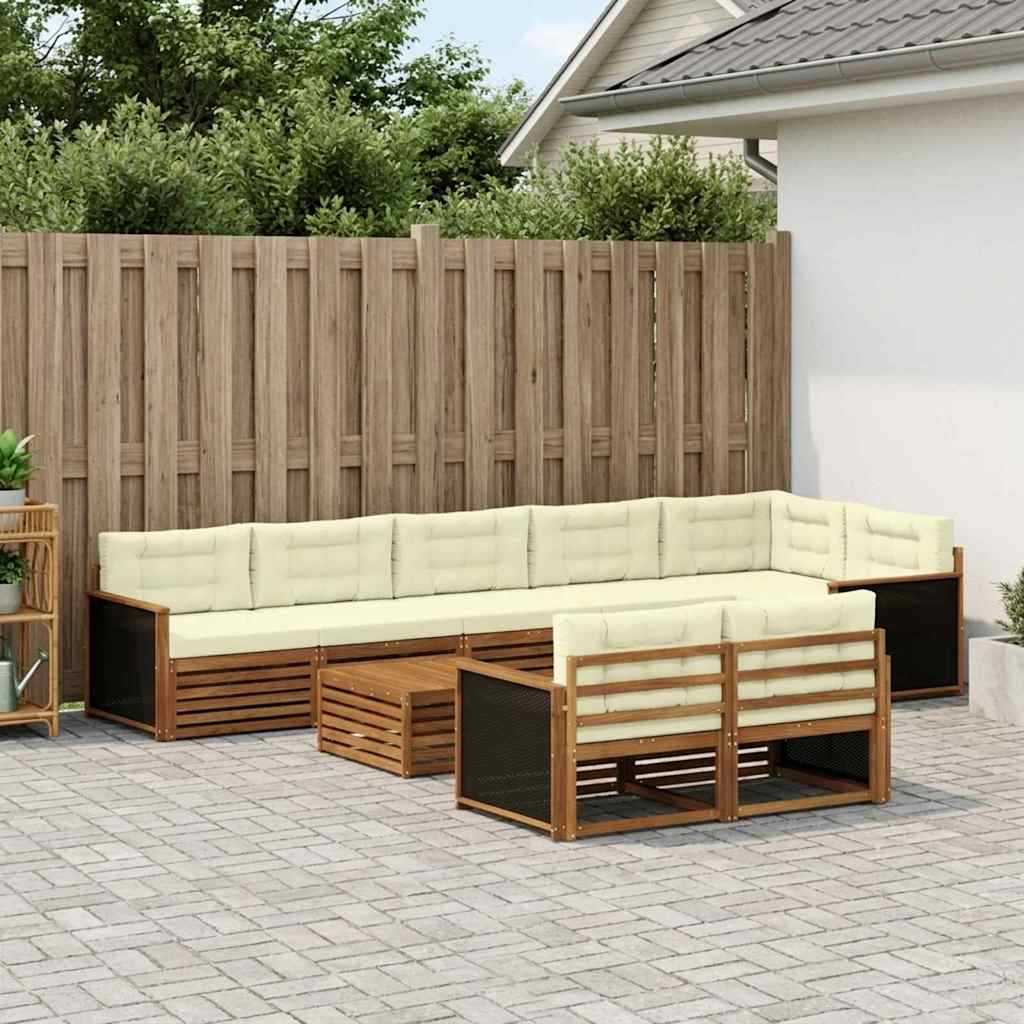 Outdoor-Sofagarnitur mit Kissen 9 pcs