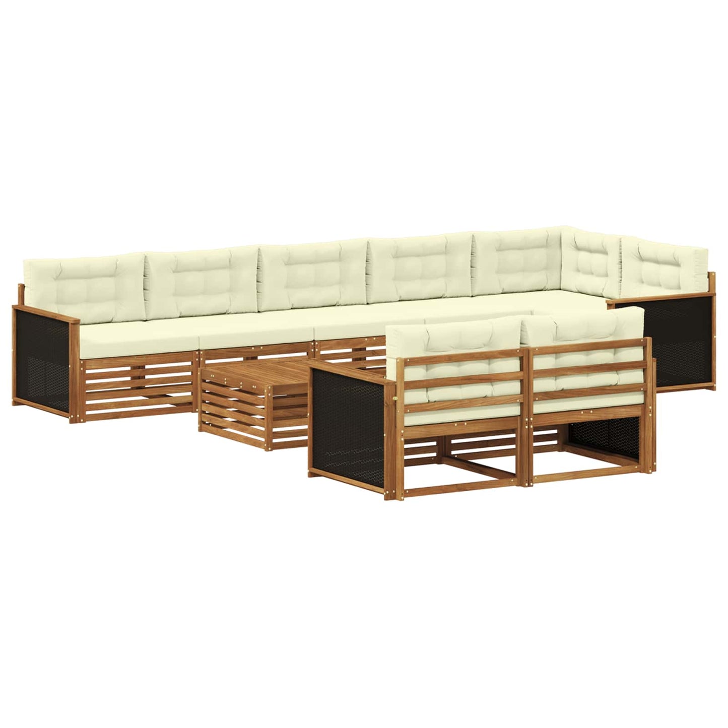 Outdoor-Sofagarnitur mit Kissen 9 pcs