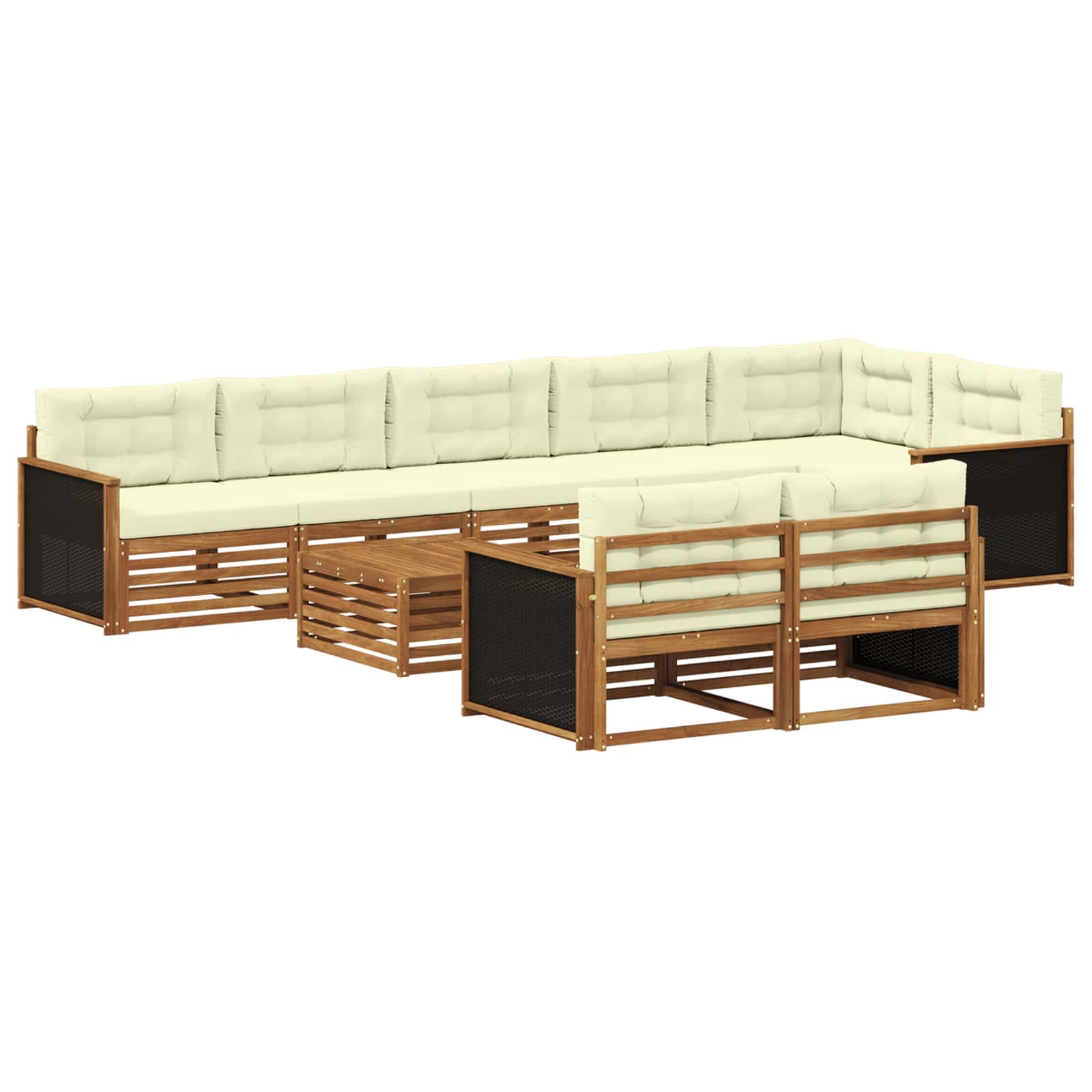 Outdoor-Sofagarnitur mit Kissen 9 pcs