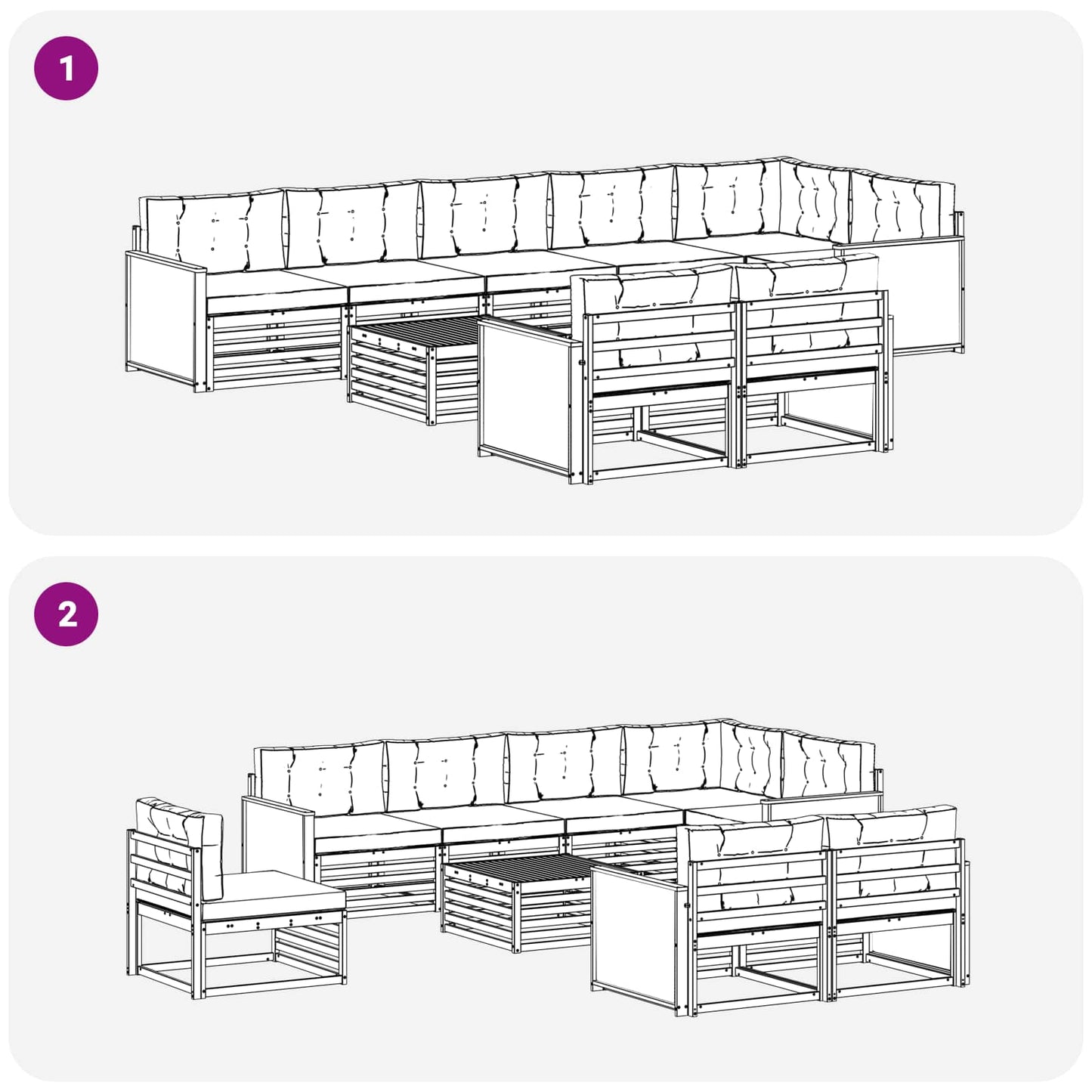 Outdoor-Sofagarnitur 9 stk.