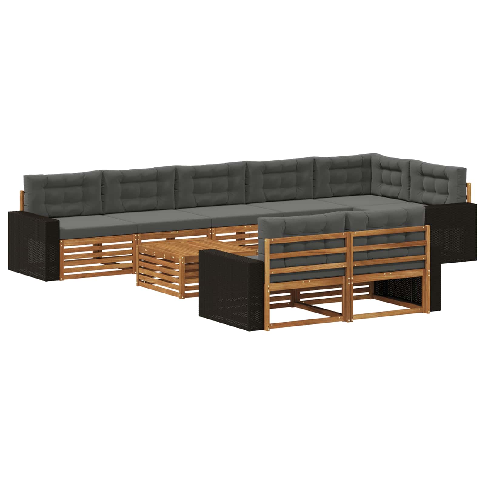 Outdoor-Sofagarnitur mit Kissen 9 pcs