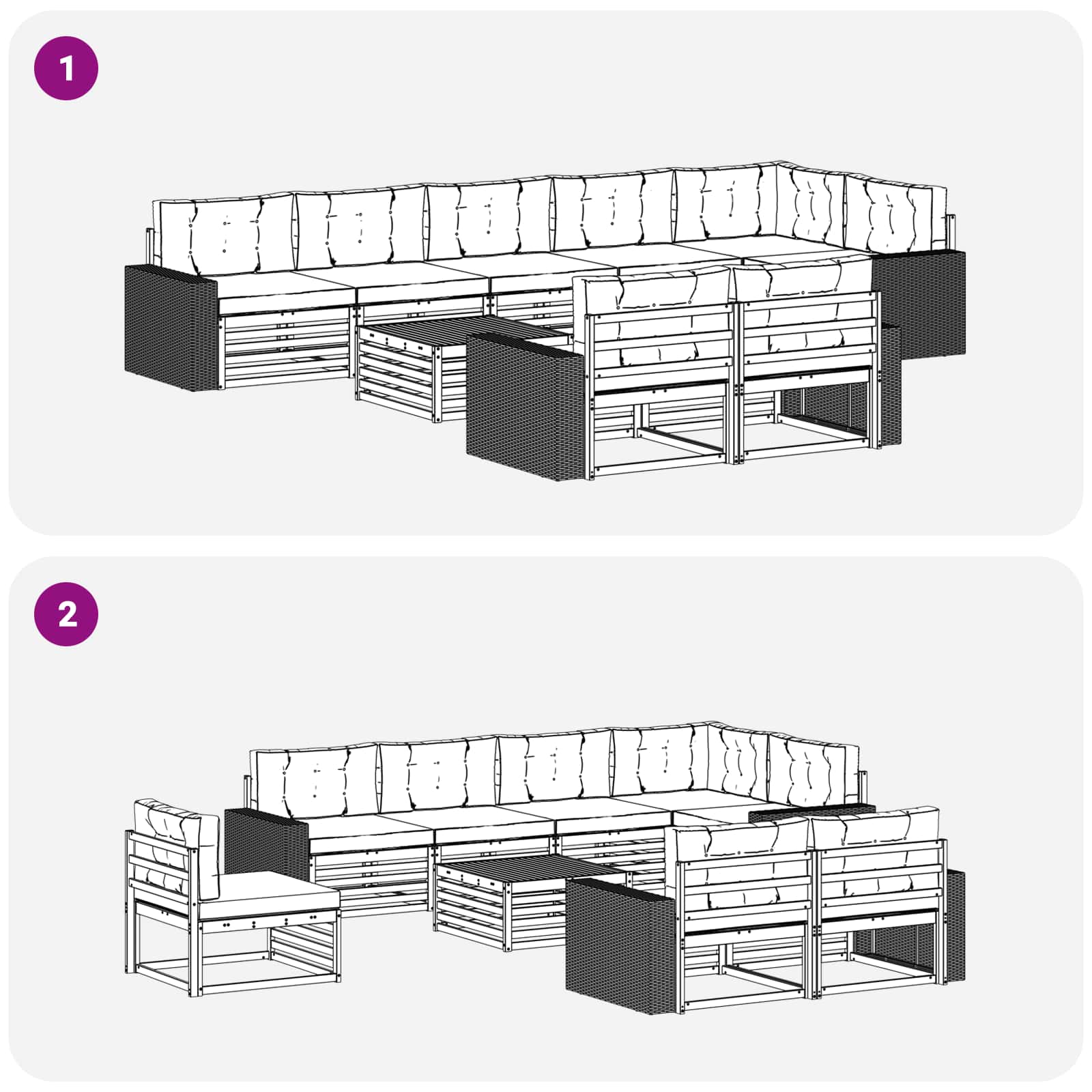 Outdoor-Sofagarnitur 9 stk.