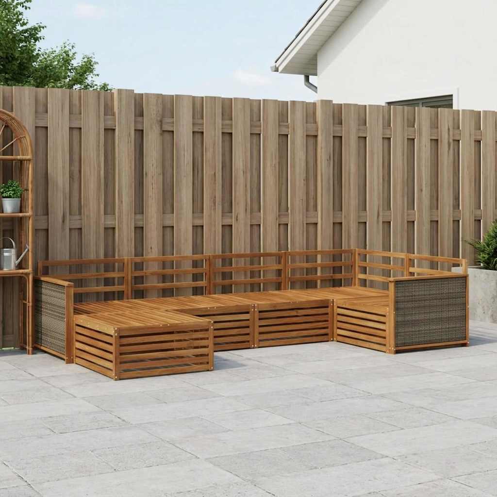 Outdoor-Sofagarnitur 6 pcs Natur