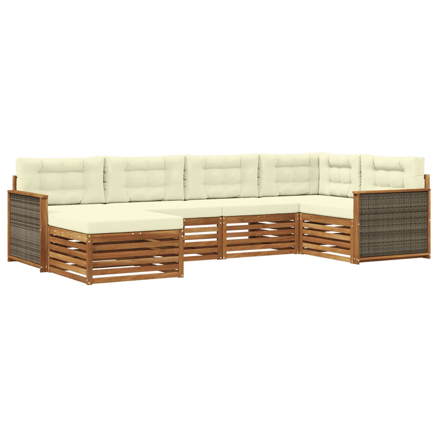 Outdoor-Sofagarnitur 6 stk. Natur und Creme