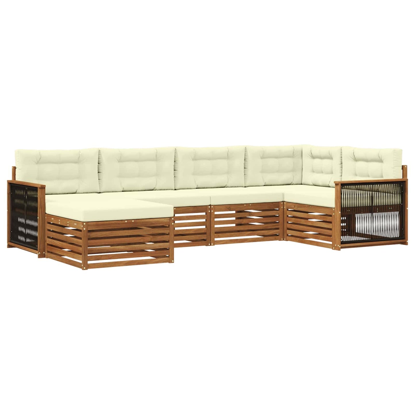 Outdoor-Sofagarnitur 6 stk. Natur und Creme