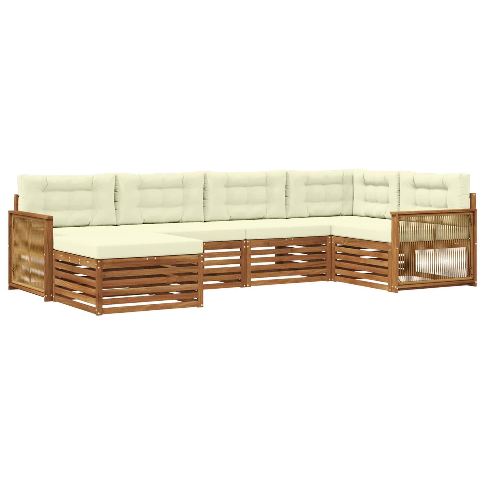 Outdoor-Sofagarnitur 6 stk. Natur und Creme
