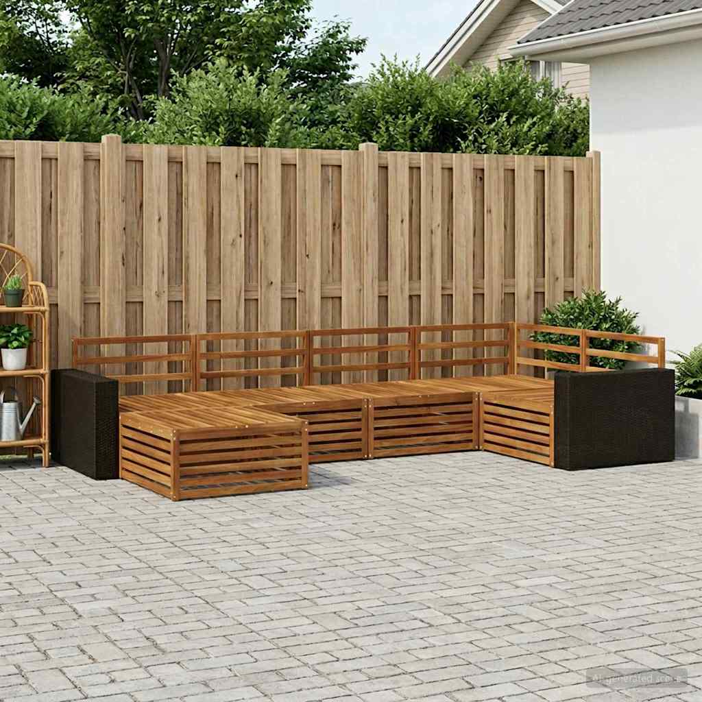 Outdoor-Sofagarnitur 6 pcs Natur